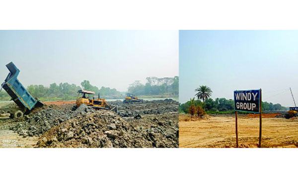 ভালুকায় কোম্পানির সাইনবোর্ড টানিয়ে জলাশয় ভরাট!