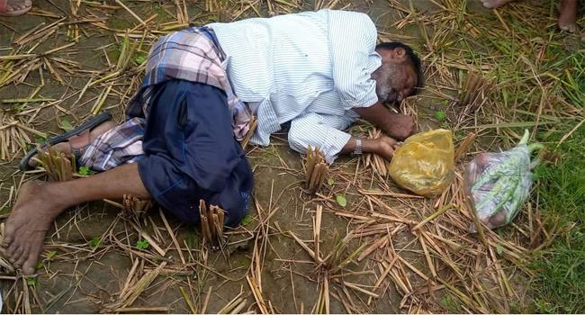 গফরগাঁওয়ে কাটা ধানক্ষেতের পাশে সাবেক ইউপি মেম্বারের লাশ
