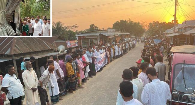হালুয়াঘাটে ভারতীয় হাতির অনুপ্রবেশ বন্ধের দাবিতে মানববন্ধন