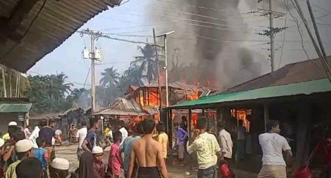 রামুতে আগুনে রাইস মিলসহ মার্কেট পুড়ে ছাই