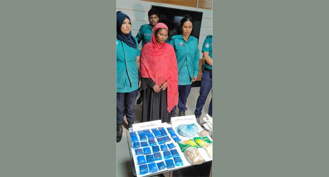 গাজীপুরে বিপুল পরিমাণ মাদকসহ নারী গ্রেফতার