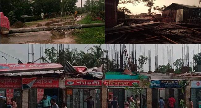 গাইবান্ধায় হঠাৎ ঝড়ে ব্যাপক ক্ষয়ক্ষতি