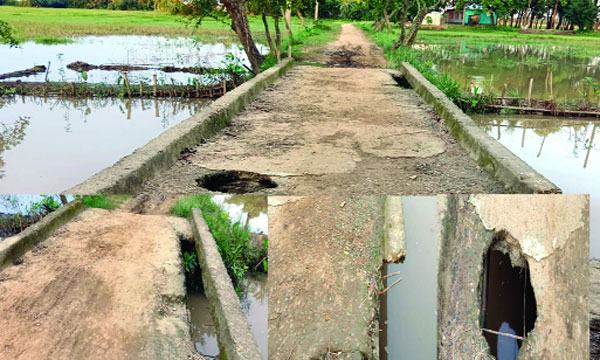 দোয়ারাবাজারে ভাঙা কালভার্টে দুর্ভোগ