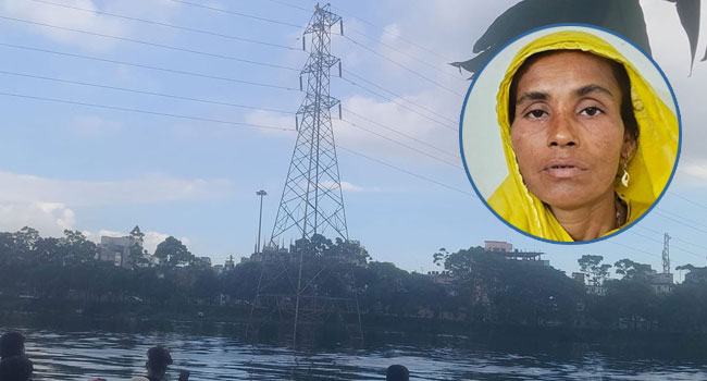 যেভাবে নামান হলো হাতিরঝিলে বিদ্যুতের পোলে ওঠা নারীকে