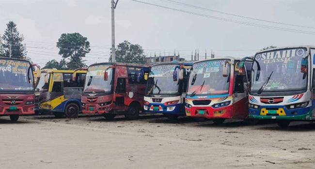 রাজবাড়ী-ঢাকা রুটে ২ দিন ধরে বাস চলাচল বন্ধ
