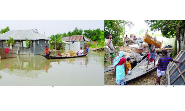 বন্যায় ভাসছে বগুড়ার ৩ উপজেলা ২০ হাজার মানুষ পানিবন্দী