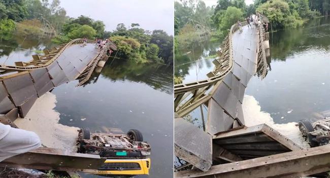 মধ্যরাতে ভেঙে পড়ল বেইলি ব্রিজ, তলিয়ে গেল ট্রাক