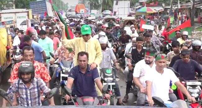 পটুয়াখালী থেকে বিএনপির রোডমার্চ পিরোজপুরের পথে