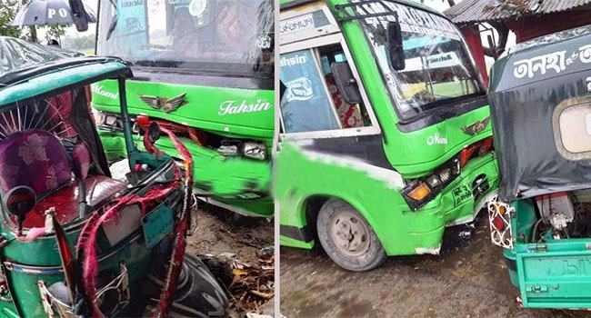 জৈন্তাপুরে অটোরিকশায় বাসের ধাক্কায় স্বামী-স্ত্রী নিহত