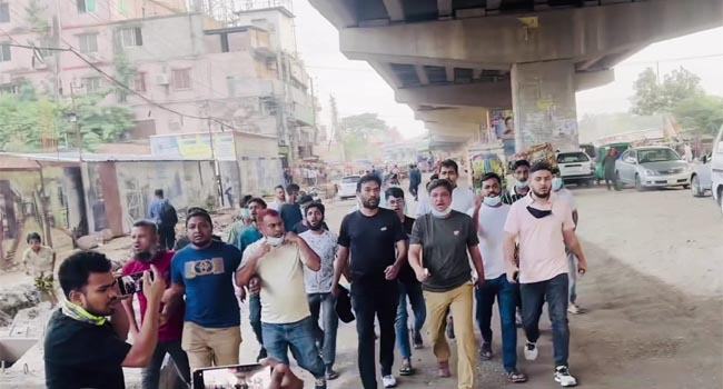 টঙ্গীতে হরতালের সমর্থনে বিএনপির মিছিল-পিকেটিং