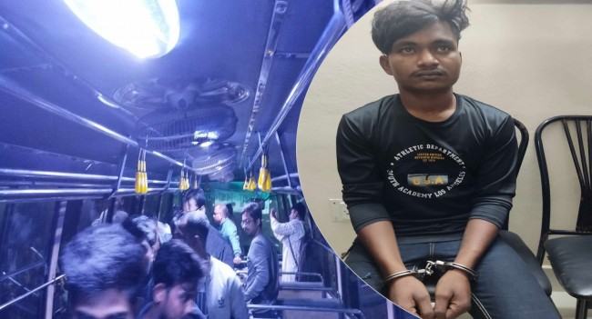 বহিরাগত কর্তৃক কুবির বাসে হামলা, আহত ১০ ও আটক ১
