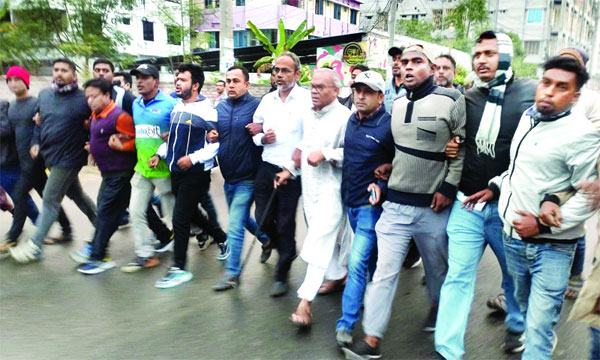 রাজশাহীতে রিজভীর নেতৃত্বে মিছিল সমাবেশ