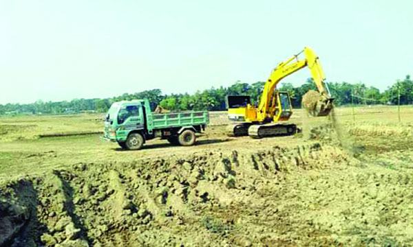 ঈদগাঁওয়ে টপ সয়েল কেটে নেয়ায়  আমন ধান ফলনে বিপর্যয়