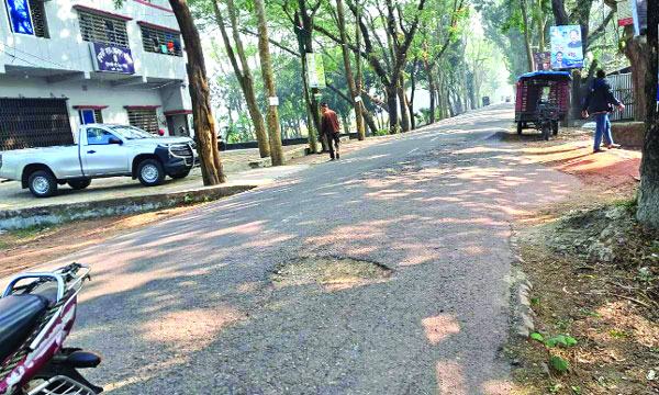 দুুমকির সড়ক খানাখন্দে ভরা অহরহ ঘটছে দুর্ঘটনা