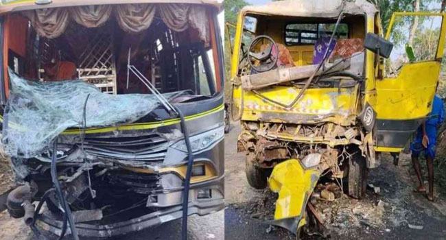 কালিগঞ্জে ট্রাক ও বাসের মুখোমুখি সংঘর্ষ : আহত ২