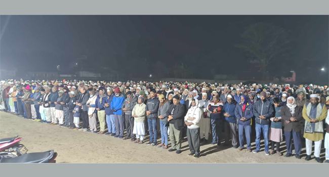 সৈয়দপুরে প্যারোলে মুক্তি পেয়ে বাবার জানাজায় বিএনপি নেতা