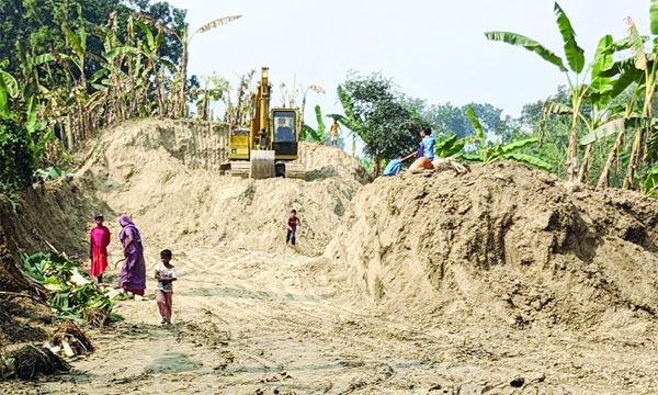 বড়াইগ্রামে অবাধে নদীর মাটি বিক্রি, প্রশাসন নির্বিকার