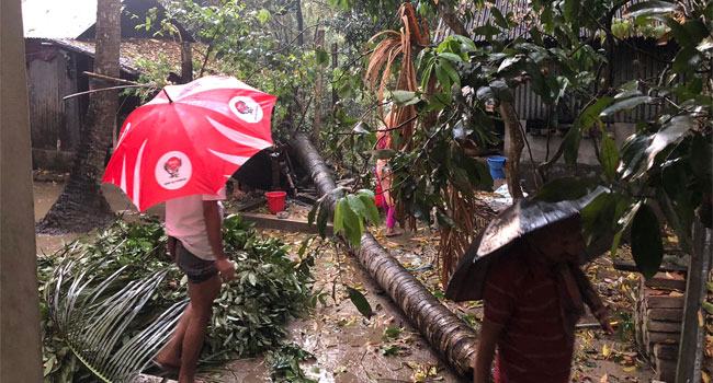 গোয়ালন্দে বছরের প্রথম কালবৈশাখী ঝড়, অল্পে রক্ষা মা ও ছেলের