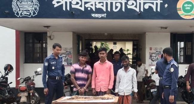 পাথরঘাটায় হরিণের চামড়াসহ আটক ৩