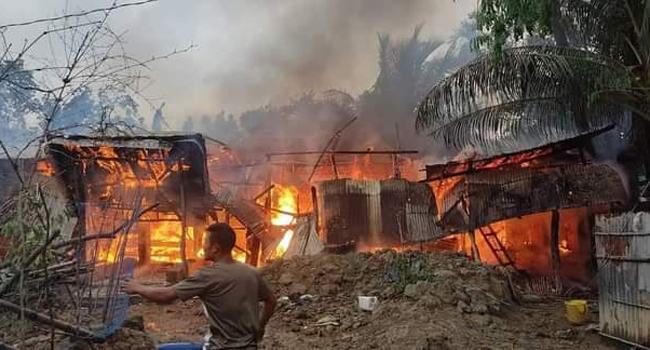 বাবার ঘরে আগুন দিয়ে লাঠি হাতে পাহারা!