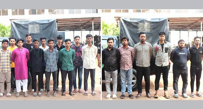 সিদ্ধিরগঞ্জে টেনশন গ্রুপ ও ডেভিল এক্সো গ্রুপের ১৭ সদস্য গ্রেফতার
