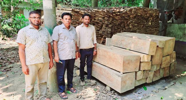 মিরসরাইয়ে অবৈধ সেগুনকাঠসহ কাভার্ডভ্যান জব্দ