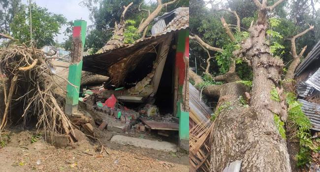 গফরগাঁওয়ে কালবৈশাখী ঝড়ে স্কুলের শ্রেণিকক্ষ বিধ্বস্ত