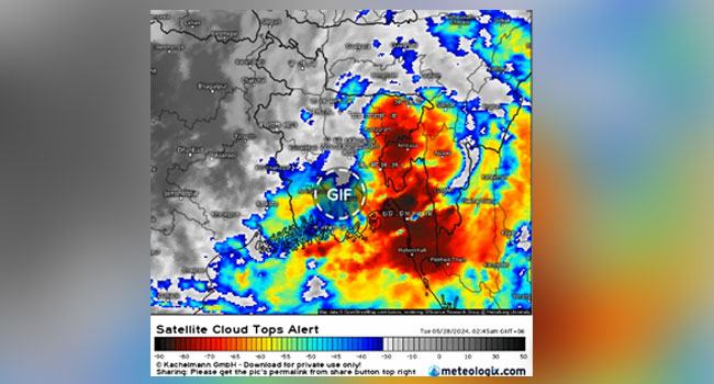রেমালের প্রভাবে আজও ভারী বৃষ্টির পূর্বাভাস