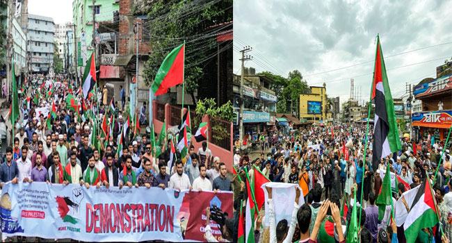 ফিলিস্তিনের রাফায় গণহত্যার প্রতিবাদে সিলেটে শিবিরের বিক্ষোভ মিছিল
