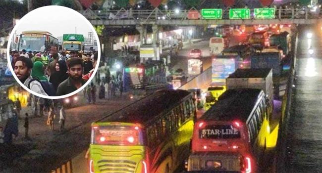 শ্রমিকদের অবরোধে ঢাকা-চট্টগ্রাম মহাসড়কে ৬ কিলোমিটার যানজট