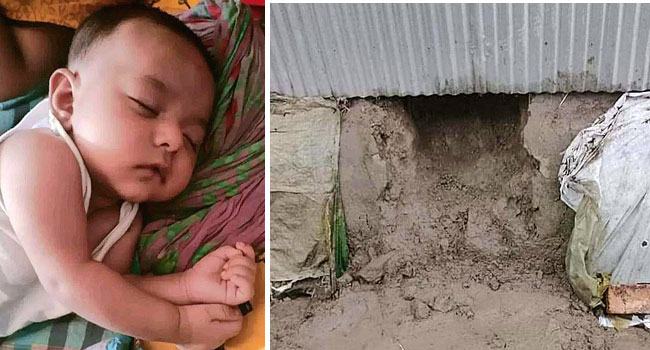 তাড়াইলে সিঁধ কেটে শিশু চুরি, ১২ ঘণ্টা পর উদ্ধার