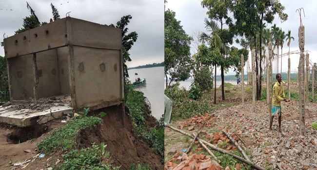পাহাড়ি ঢলে দোয়ারাবাজারে নিম্নাঞ্চল প্লাবিত, নদী ভাঙনে ঘরবাড়ি বিলীন