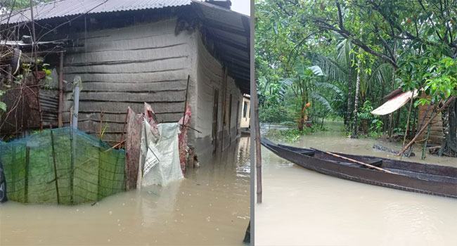 বন্যায় আবারো প্লাবিত জৈন্তাপুর, আশ্রয়কেন্দ্রে যাচ্ছে মানুষ