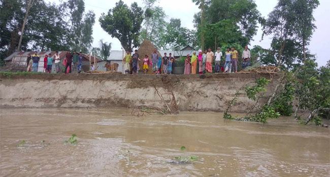 বকশীগঞ্জে নদী ভাঙনের আতঙ্কে দিশেহারা মানুষ
