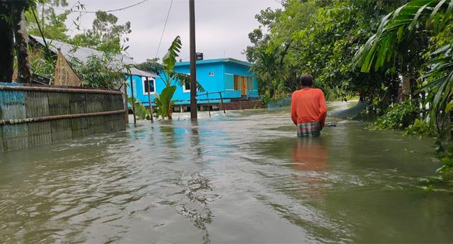 পাহাড়ি ঢলে আবারো প্লাবিত সিলেটের সীমান্ত জনপদ