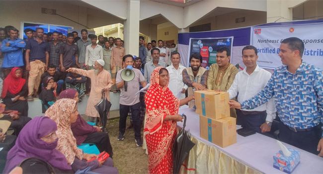 সুনামগঞ্জে বন্যার্তদের পাশে জাতিসঙ্ঘ ও সিএনআরএস