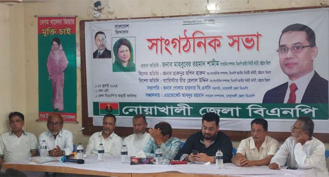 নোয়াখালীতে বিএনপির সাংগঠনিক সভা অনুষ্ঠিত