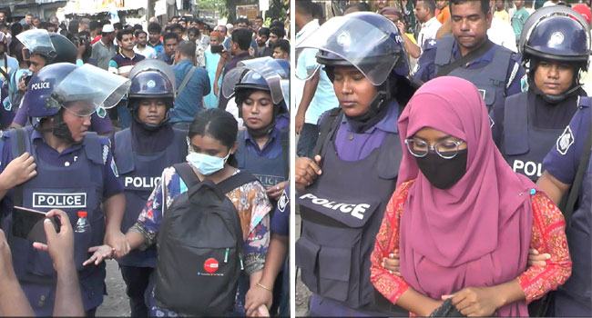 বগুড়ায় শিক্ষার্থীদের বিক্ষোভ : ২ ছাত্রীসহ আটক ৩