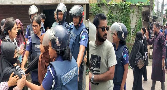 লক্ষ্মীপুরে বিক্ষোভে পুলিশের বাধা