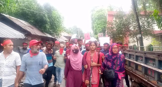 বাকেরগঞ্জে ১ দফা দাবির পক্ষে বিক্ষোভ সমাবেশ
