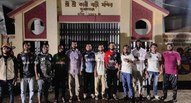 সুনামগঞ্জে মন্দির পাহারায় ছাত্রশিবির