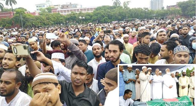 বৃষ্টি উপেক্ষা করে রায়হানের জানাজায় হাজারো মানুষের ঢল