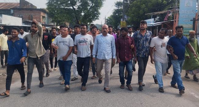 রুহিয়ায় শেখ হাসিনার বিচারের দাবিতে বিএনপির বিক্ষোভ