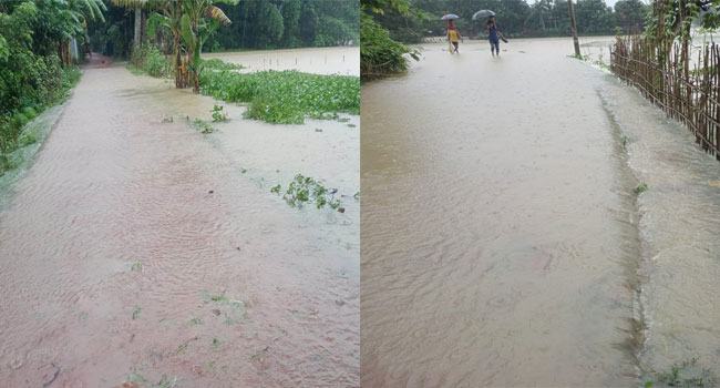 পাহাড়ি ঢলে ত্রিশ গ্রামে ৪০ হাজার মানুষ পানিবন্দী