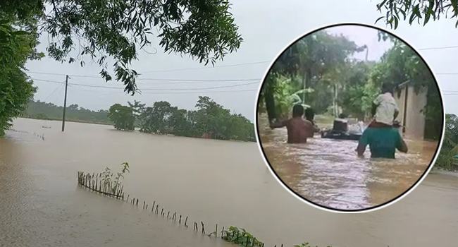কুলাউড়ায় শতাধিক গ্রাম প্লাবিত, সহস্রাধিক মানুষ পানিবন্দী