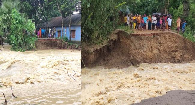 আখাউড়ায় বন্যা পরিস্থিতির অবনতি, ৬০০ পরিবার গৃহহীন