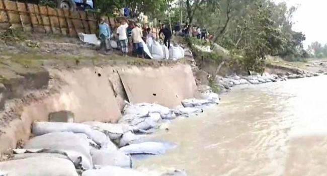 সিরাজগঞ্জে নদীতীর সংরক্ষণ এলাকায় ভাঙন