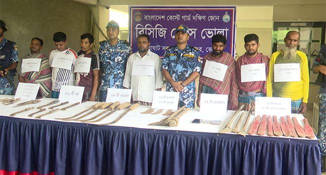 ভোলায় যৌথবাহিনীর অভিযানে ৭ সন্ত্রাসী আটক