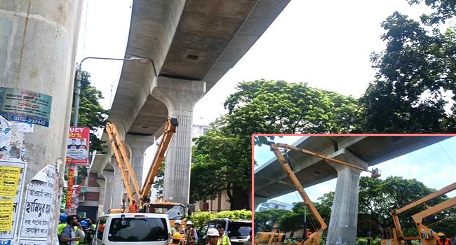 মেট্রোরেলের ভায়াডাক্টের স্প্রিং সরে গেছে