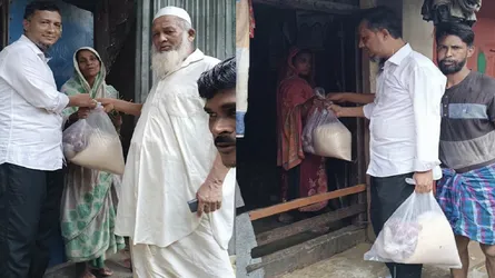আনোয়ারায় পানিবন্দি মানুষের পাশে দাঁড়াচ্ছেন সমাজসেবীরা